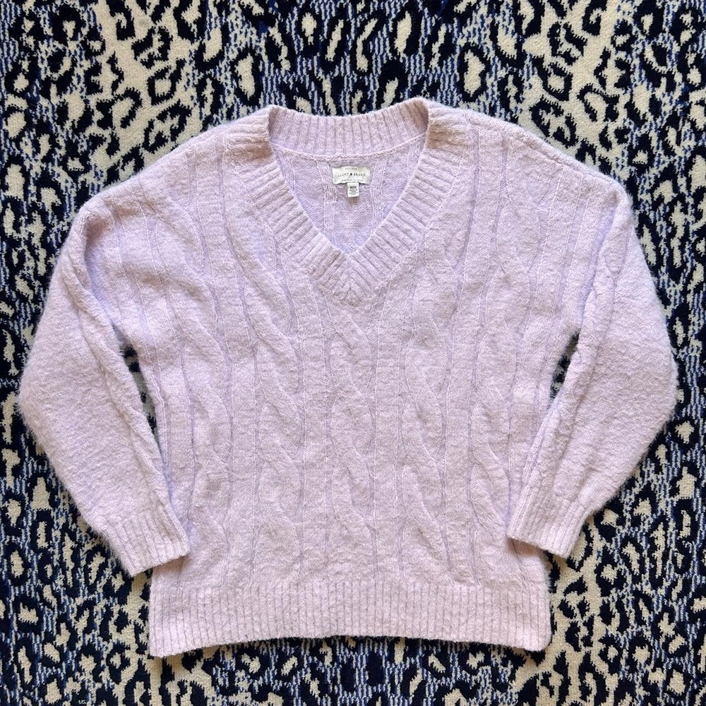 Lucky Brand light purple cable knit sweater • size: M